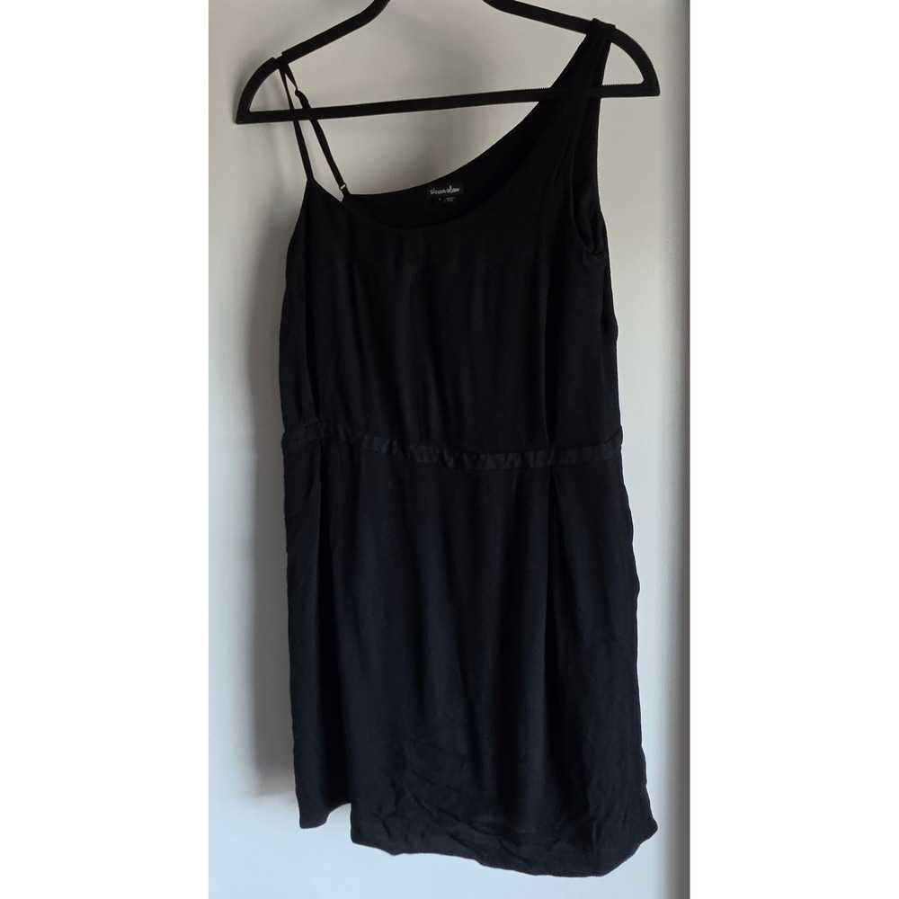 Steven Alan Mini Dress Size 4 Black Asymmetrical Straps Minimalist